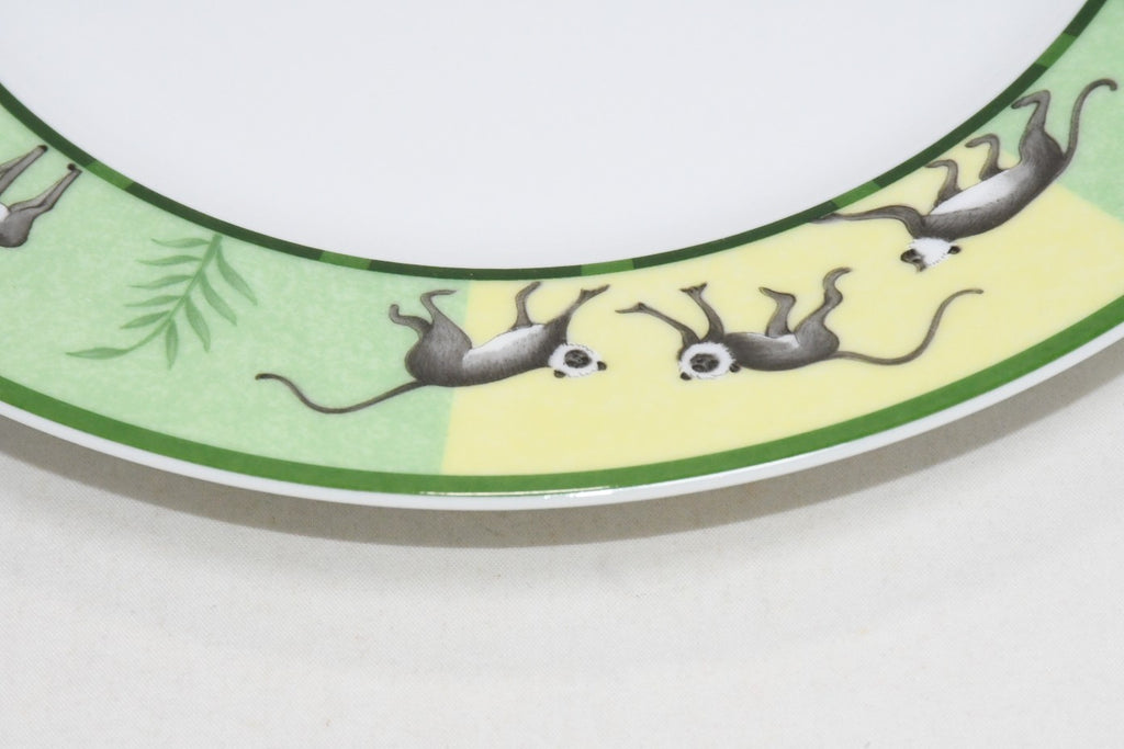 Hermes Africa Dessert Plate 22.5 cm porcelain green 2 set animal 8.75"