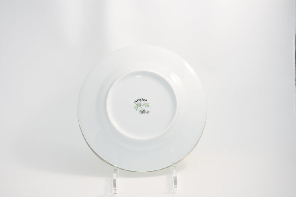 Hermes Africa Dessert Plate 22.5 cm porcelain green animal 8.75" Set of 2 Ex+