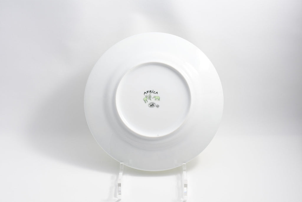 Hermes Africa Dessert Plate 22.5 cm porcelain green animal 8.75" Set of 2 M002