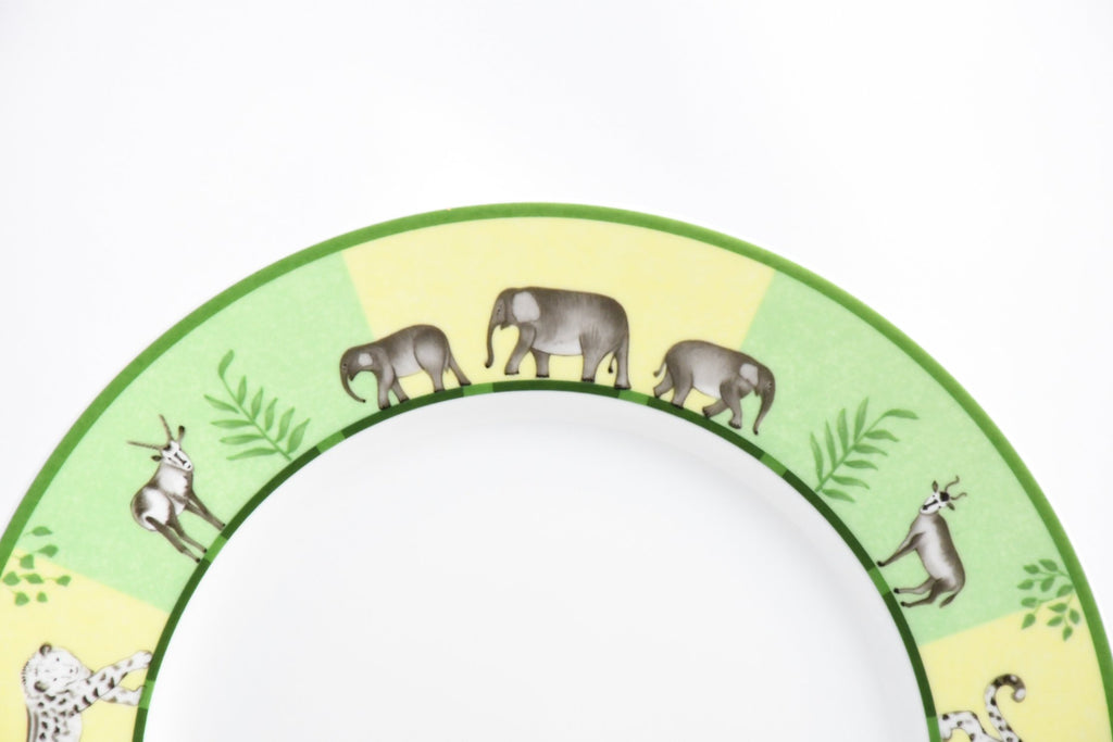 Hermes Africa Dessert Plate 22.5 cm porcelain green animal 8.75" Set of 2 M002
