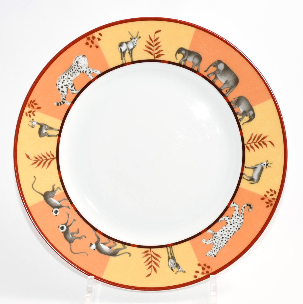 Hermes Africa Dessert Plate 22.5 cm porcelain orange animal 8.75" 0421