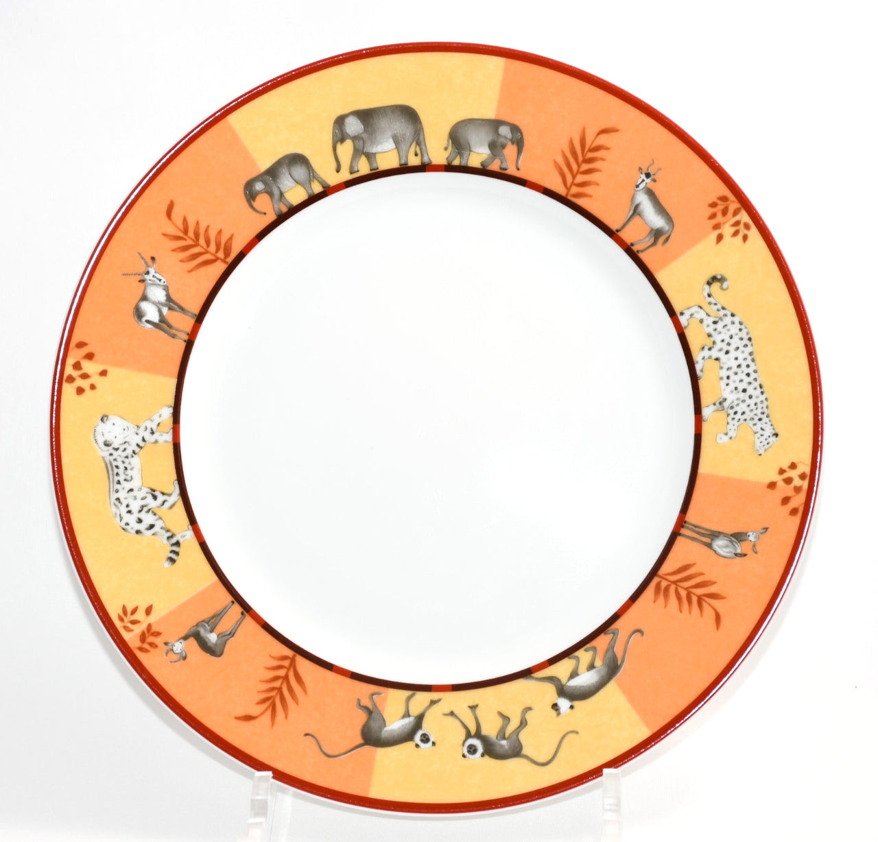 Hermes Africa Dessert Plate 22.5 cm porcelain orange animal 8.75" 0142