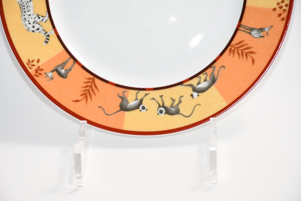 Hermes Africa Dessert Plate 22.5 cm porcelain orange animal 8.75" 0142
