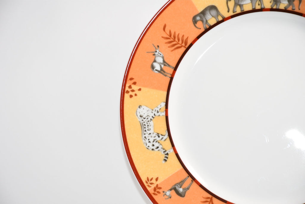 Hermes Africa Dessert Plate 22.5 cm porcelain orange animal 8.75" 0142