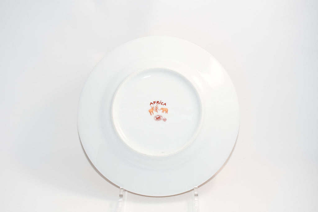 Hermes Africa Dessert Plate 22.5 cm porcelain orange animal 8.75" 0142