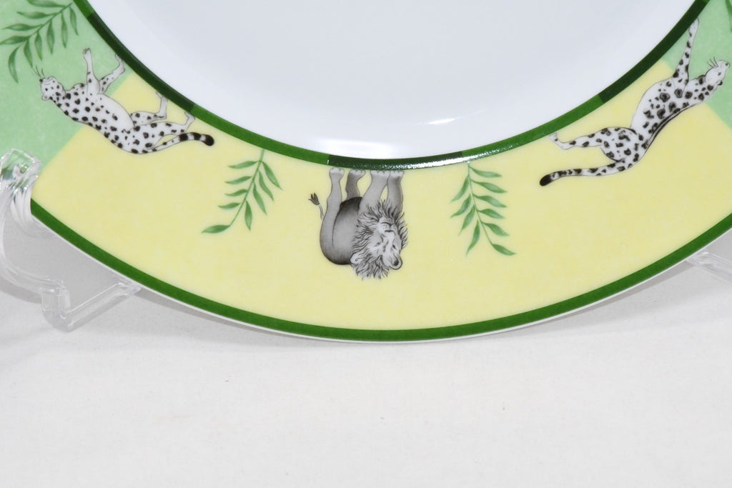 Hermes Africa Dinner Plate 27 cm porcelain green 2 set animal giraffe zebra