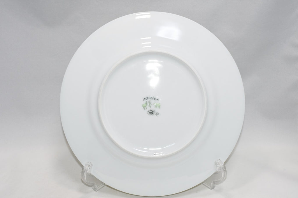 Hermes Africa Dinner Plate 27 cm porcelain green 2 set animal giraffe zebra