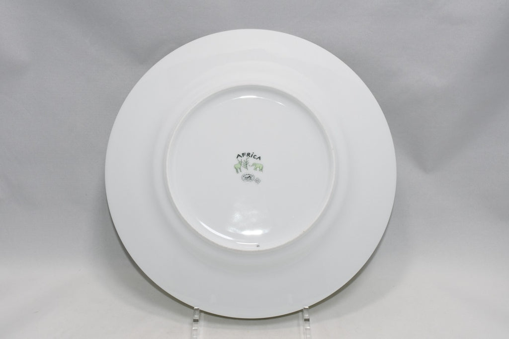 Hermes Africa Dinner Plate 27 cm porcelain green 2 set animal giraffe zebra