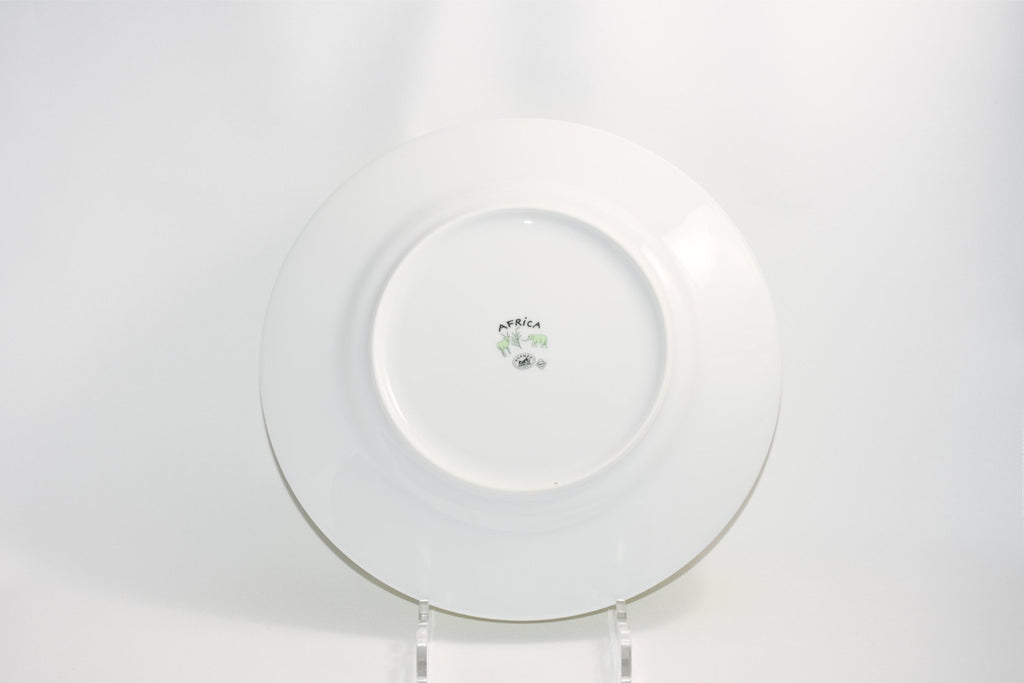 Hermes Africa Dinner Plate 27 cm porcelain green animal Zebra 10.75" Set of 2