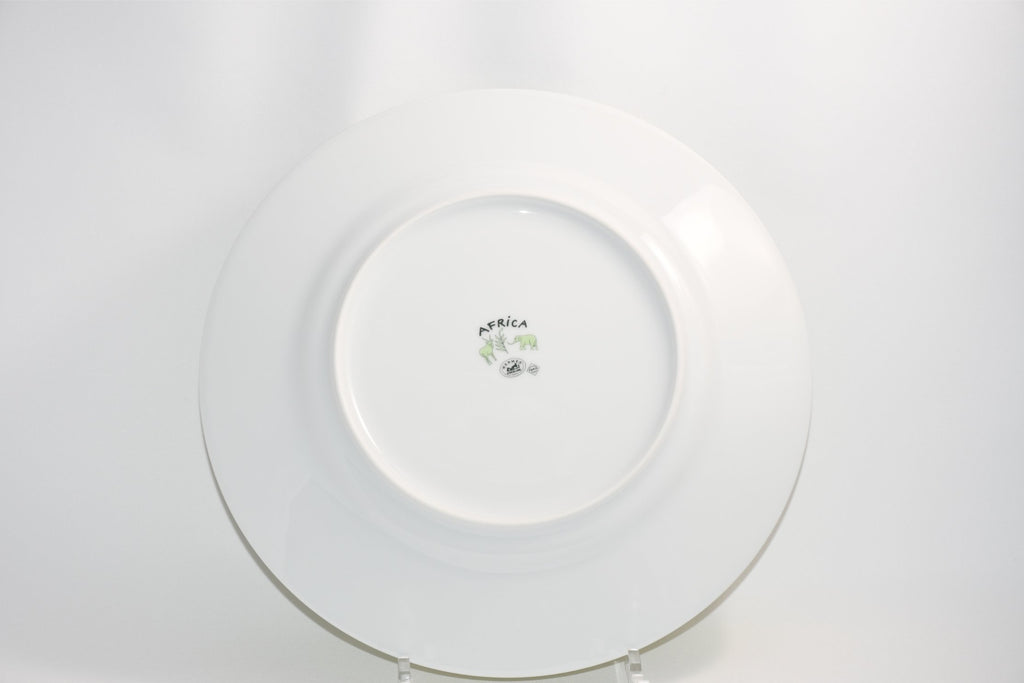 Hermes Africa Dinner Plate 27 cm porcelain green animal Zebra 10.75" Set of 2