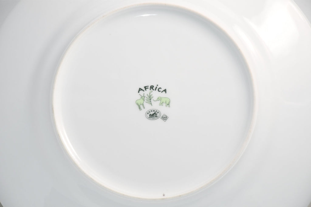 Hermes Africa Dinner Plate 27 cm porcelain green animal cheetah 10.75" Y173
