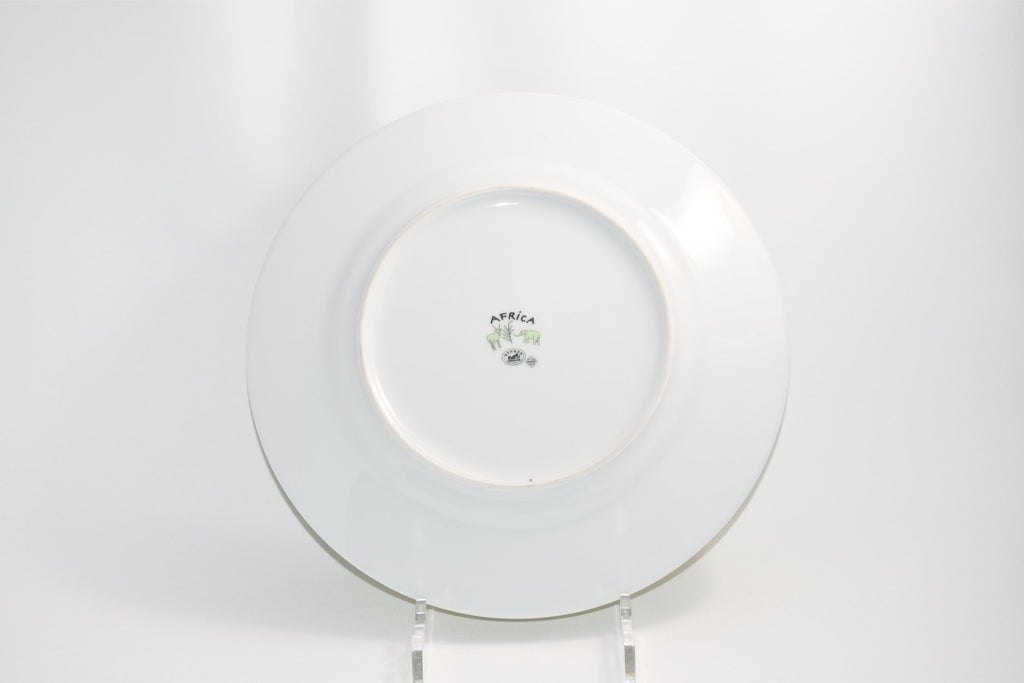 Hermes Africa Dinner Plate 27 cm porcelain green animal cheetah 10.75" Y173