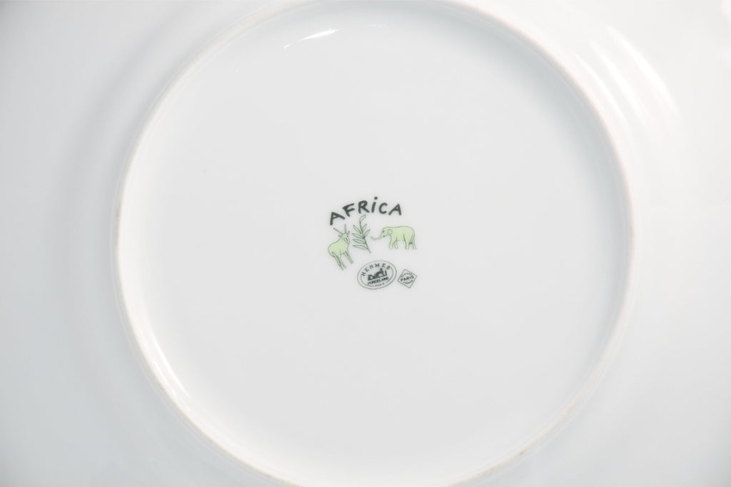 Hermes Africa Dinner Plate 27 cm porcelain green animal cheetah 10.75" EX+ YO10