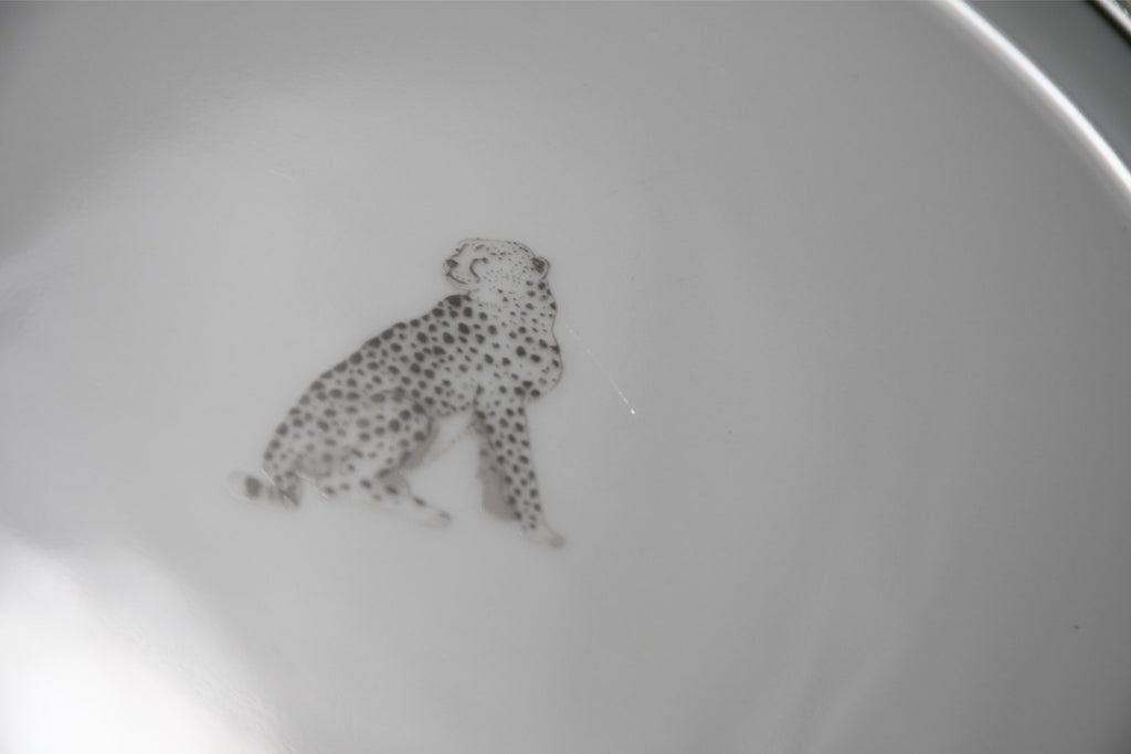 Hermes Africa Dinner Plate 27 cm porcelain green animal cheetah 10.75" EX+ YO10