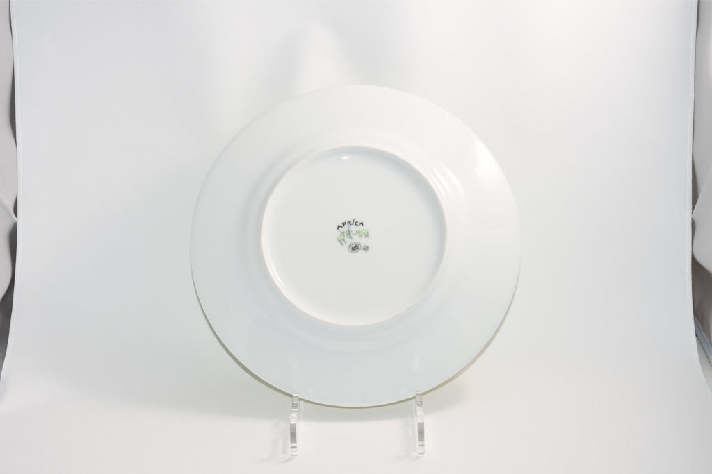 Hermes Africa Dinner Plate 27 cm porcelain green animal cheetah 10.75" EX+ YO10