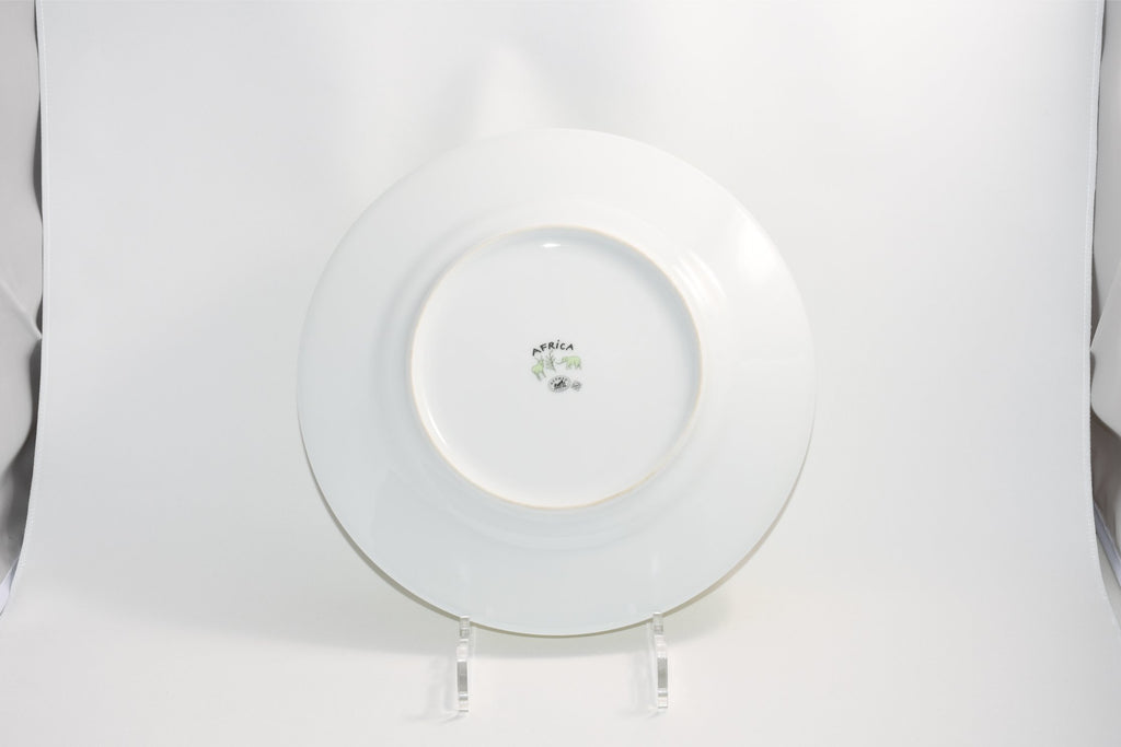 Hermes Africa Dinner Plate 27 cm porcelain green animal cheetah run 10.75" Y073
