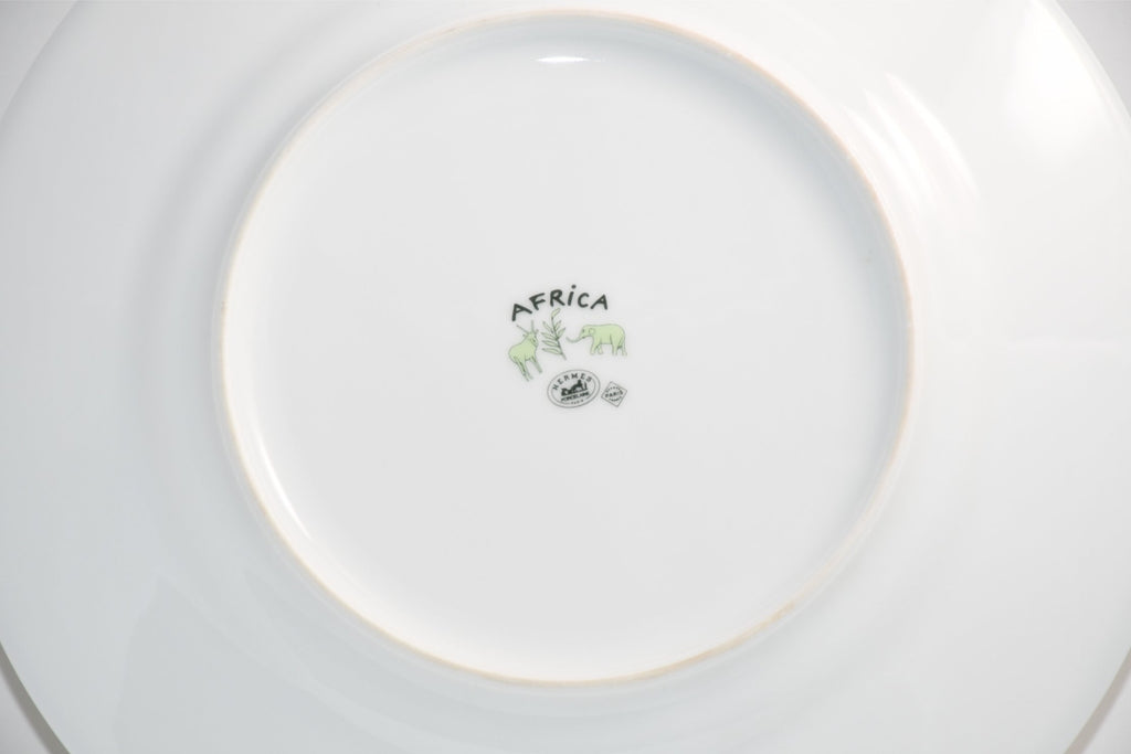 Hermes Africa Dinner Plate 27 cm porcelain green animal cheetah run 10.75" Y073