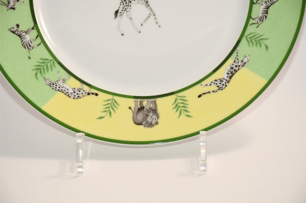 Hermes Africa Dinner Plate 27 cm porcelain green animal giraffe 10.75"