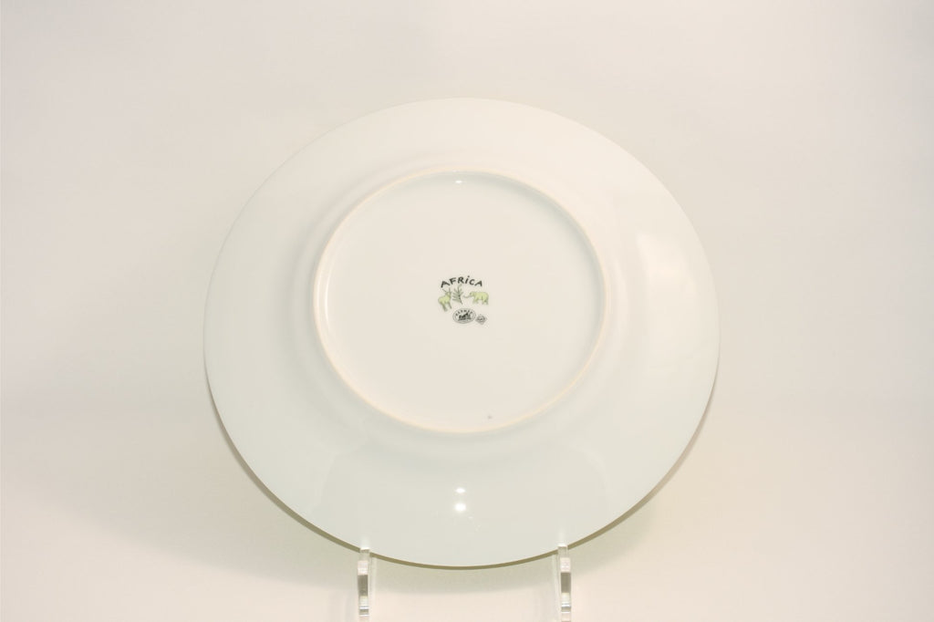 Hermes Africa Dinner Plate 27 cm porcelain green animal giraffe 10.75"