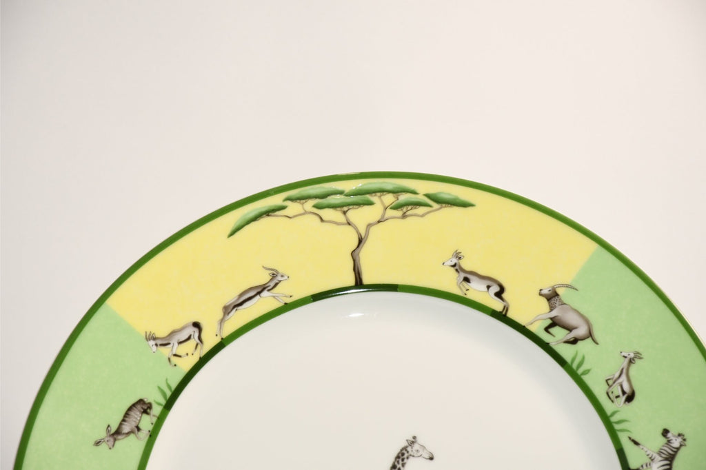 Hermes Africa Dinner Plate 27 cm porcelain green animal giraffe 10.75"
