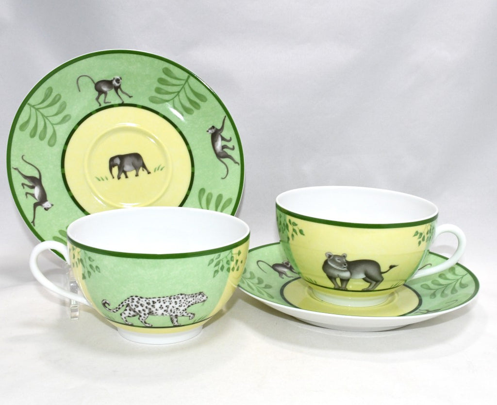 Hermes Africa Morning Cup green 2 set porcelain breakfast soup bowl