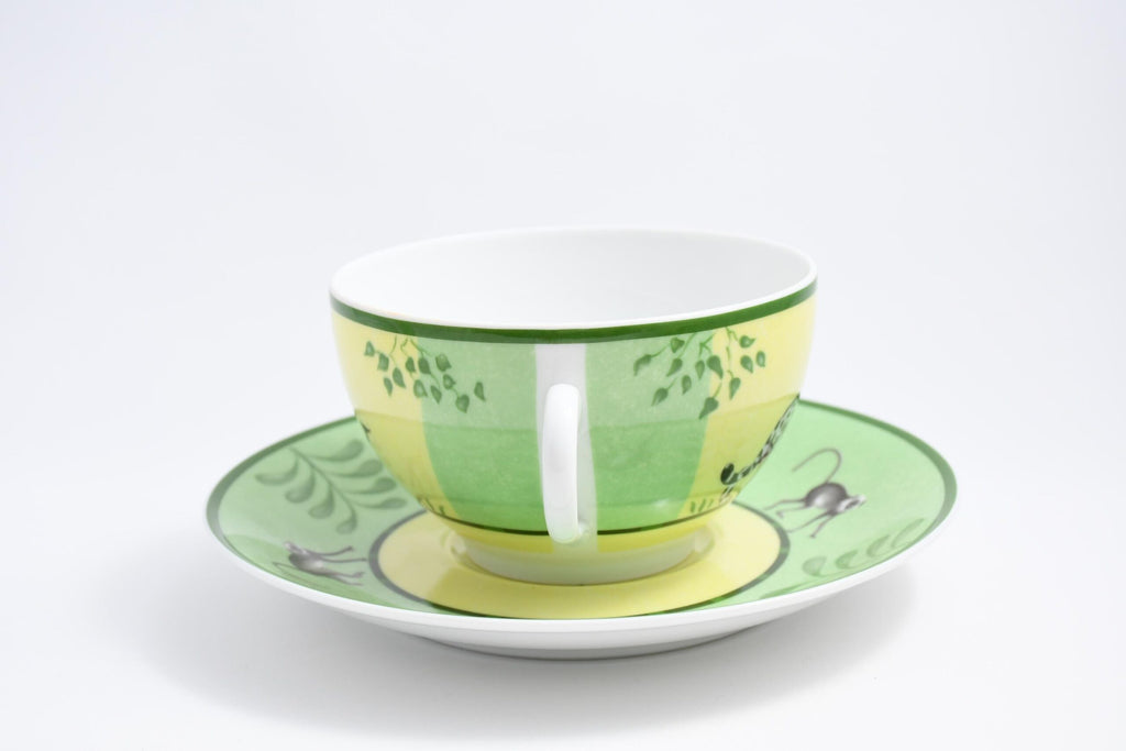 Hermes Africa Morning Cup green porcelain breakfast soup bowl Set of 2