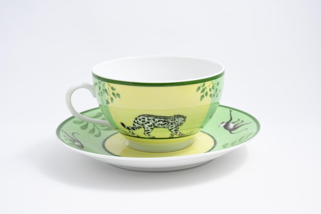 Hermes Africa Morning Cup green porcelain breakfast soup bowl Set of 2