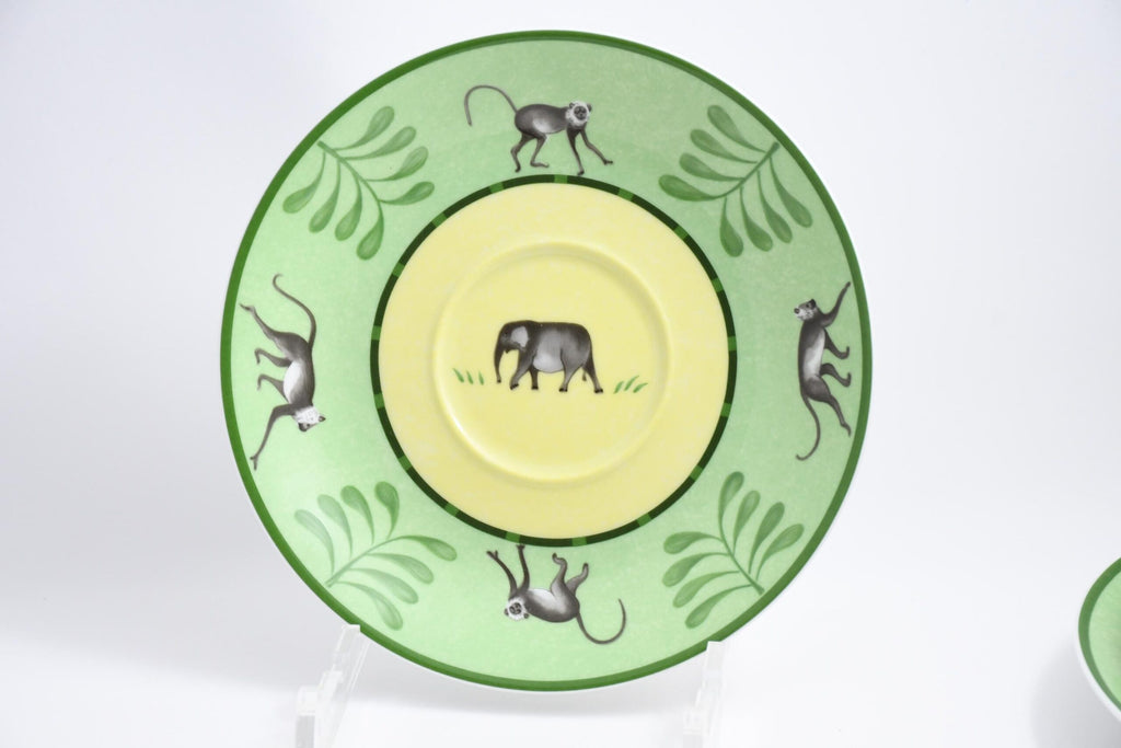 Hermes Africa Morning Cup green porcelain breakfast soup bowl Set of 2
