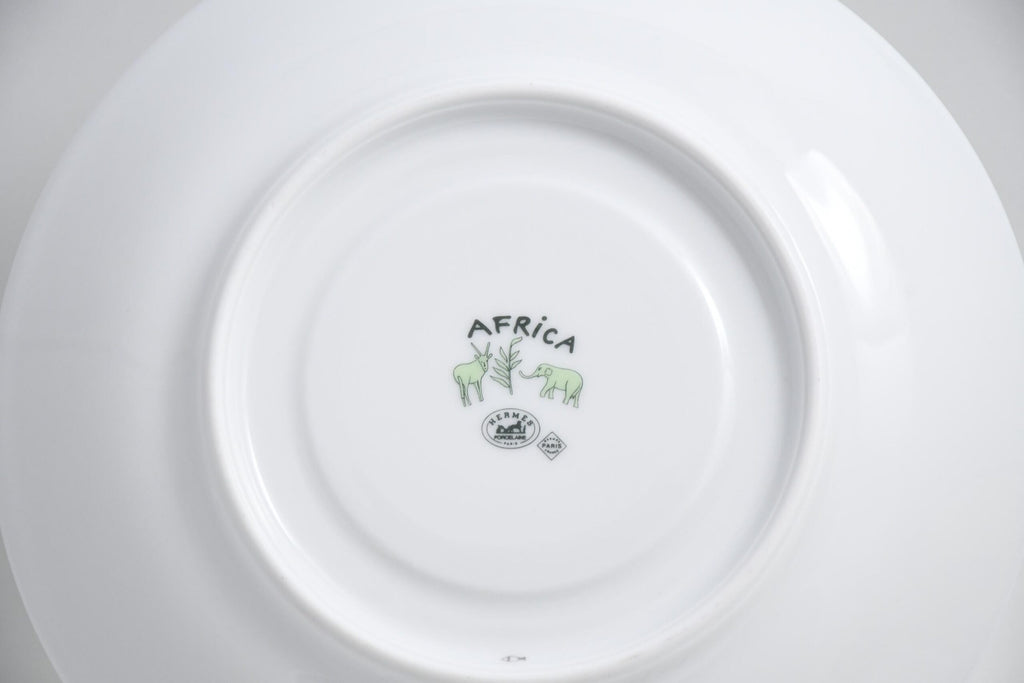 Hermes Africa Morning Cup green porcelain breakfast soup bowl Set of 2