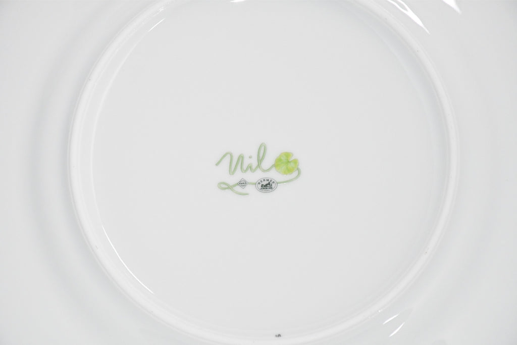 Hermes Nile Dinner Plate 27 cm porcelain Nil lotus green 10.75"