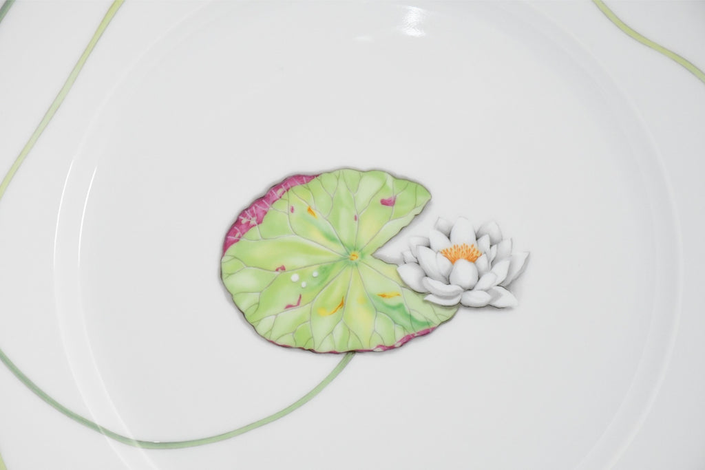 Hermes Nile Dinner Plate 27 cm porcelain Nil lotus green 10.75"