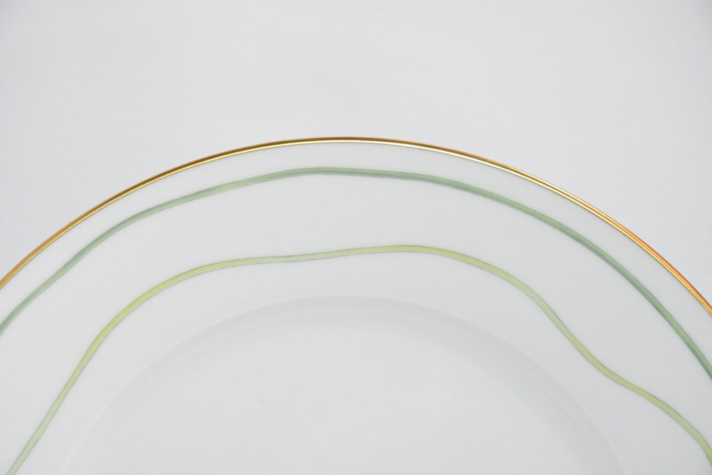 Hermes Nile Dinner Plate 27 cm porcelain Nil lotus green 10.75"