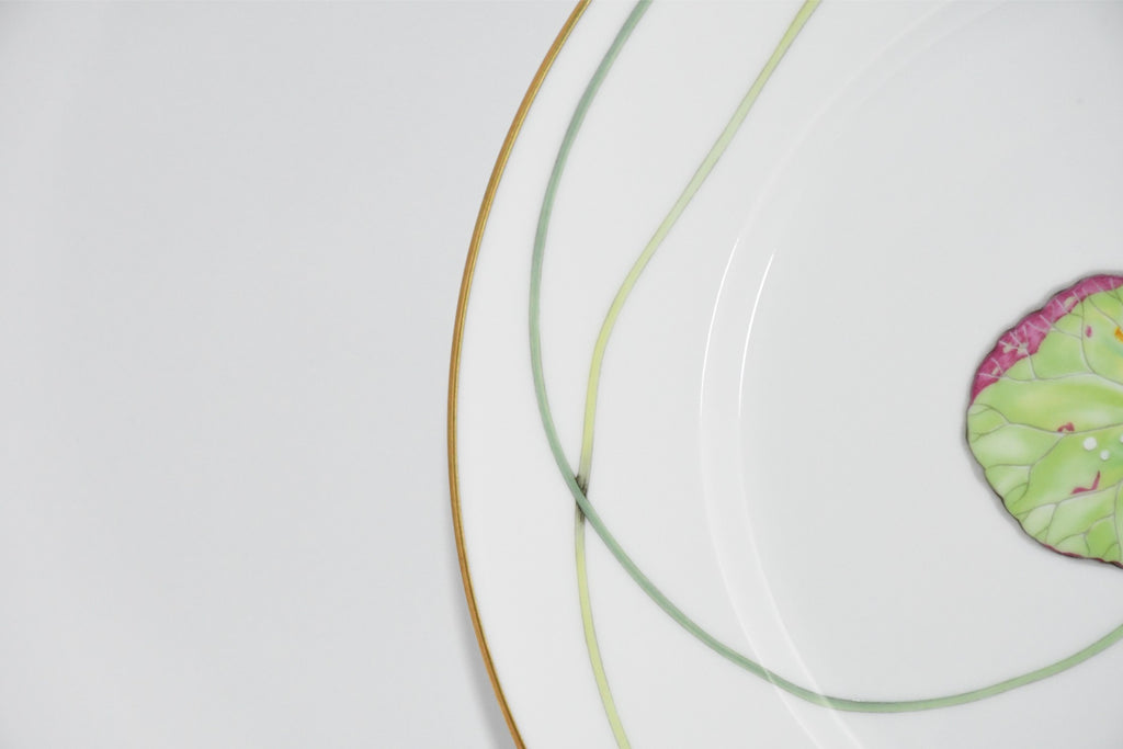 Hermes Nile Dinner Plate 27 cm porcelain Nil lotus green 10.75"