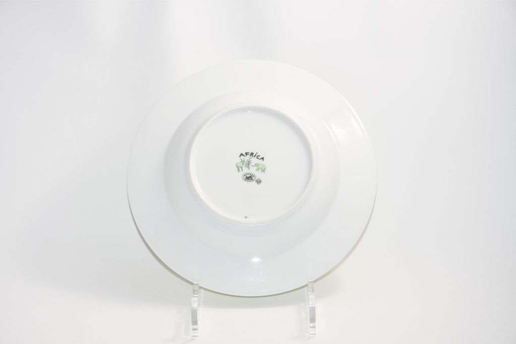 Hermes Africa Soup Plate 22 cm green porcelain morning elephant