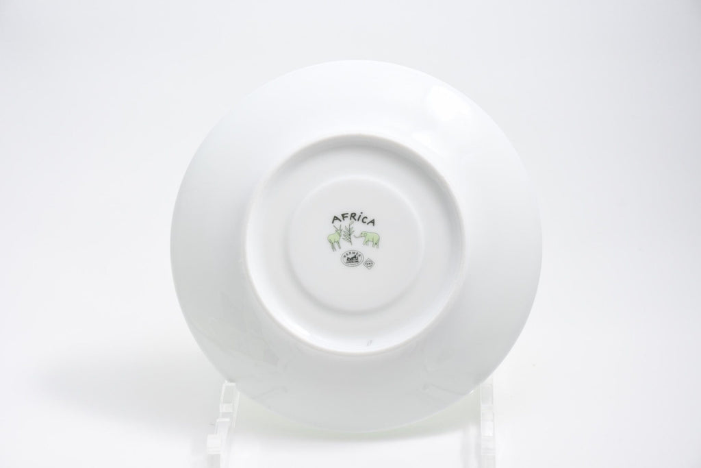 Hermes Africa Tea Cup and Saucer 2 set Green porcelain animal coffee m08