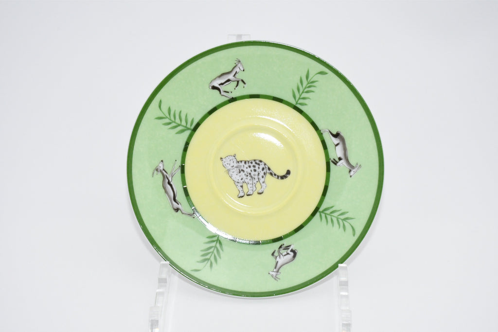 Hermes Africa Tea Cup and Saucer 2 set Green porcelain coffee animal 0205