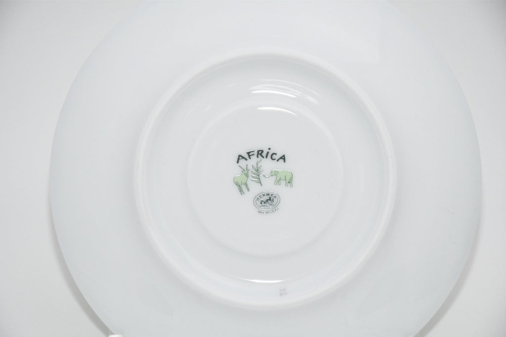 Hermes Africa Tea Cup and Saucer 2 set Green porcelain coffee animal 0205