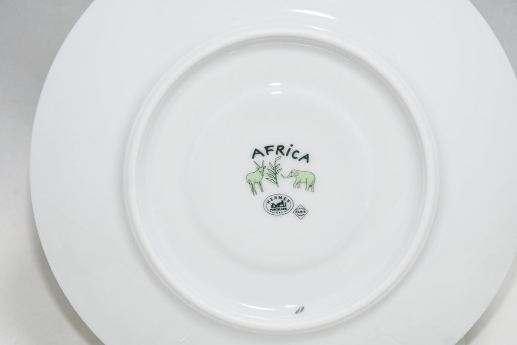 Hermes Africa Tea Cup and Saucer 2 set Green porcelain coffee animal R330