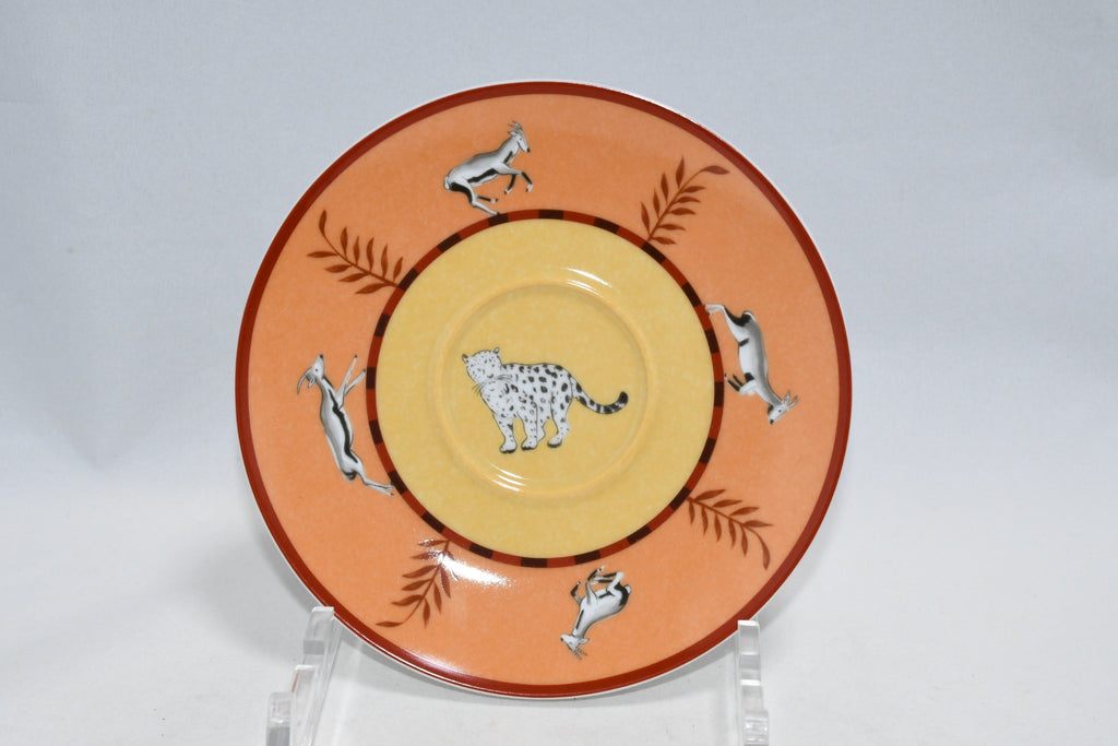 Hermes Africa Tea Cup and Saucer 2 set orange porcelain dinnerware coffee animal M0