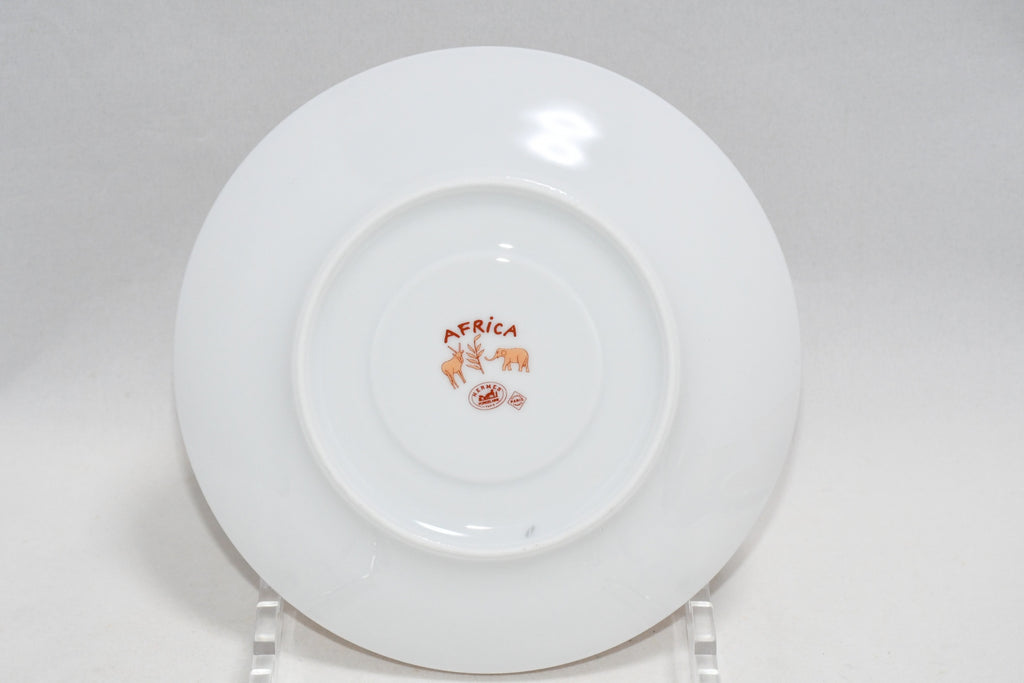 Hermes Africa Tea Cup and Saucer 2 set orange porcelain dinnerware coffee animal M0