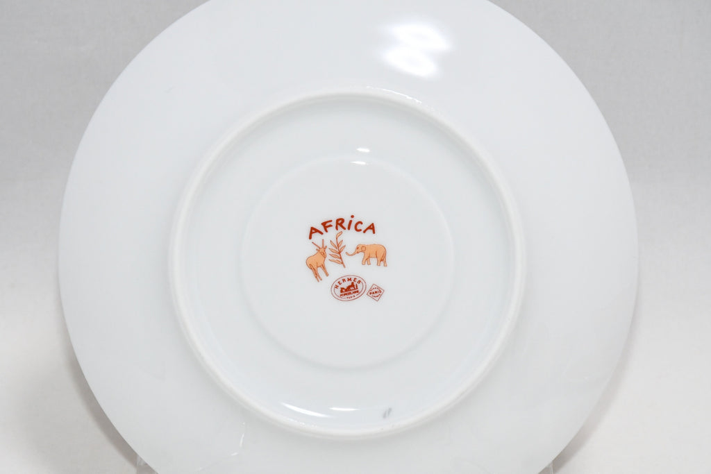 Hermes Africa Tea Cup and Saucer 2 set orange porcelain dinnerware coffee animal M0