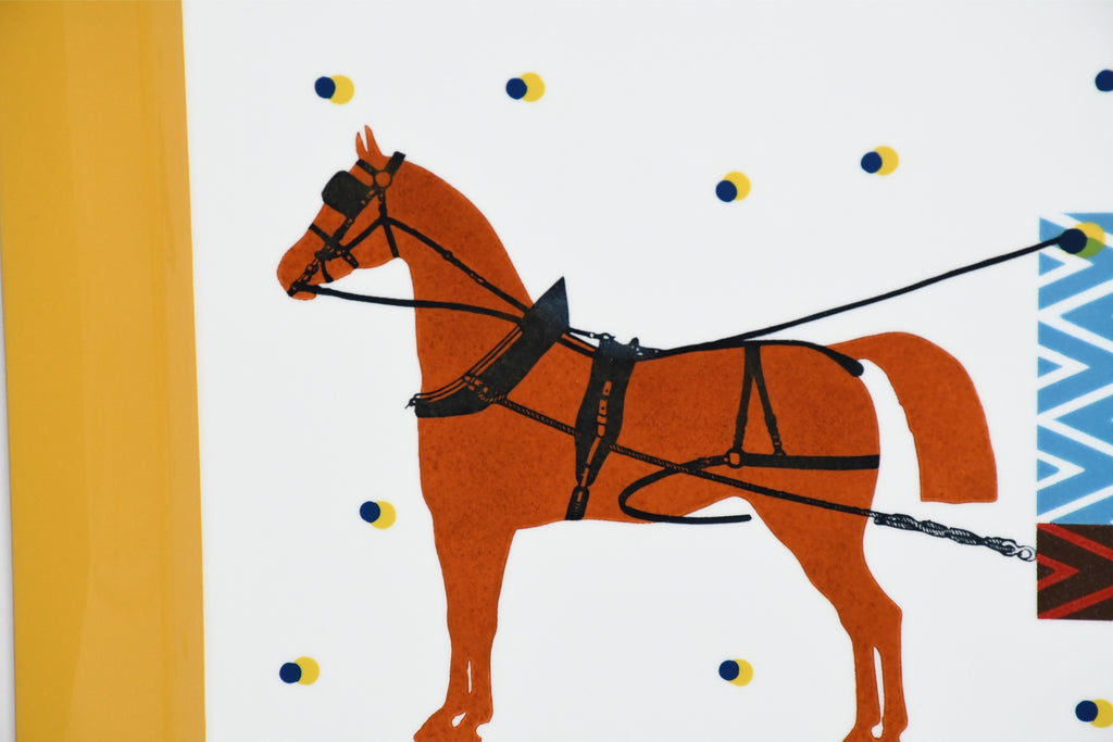 Hermes Atrium Hypnomobile long tray Citrine lacquered wood Leather horse 41 x 30 cm