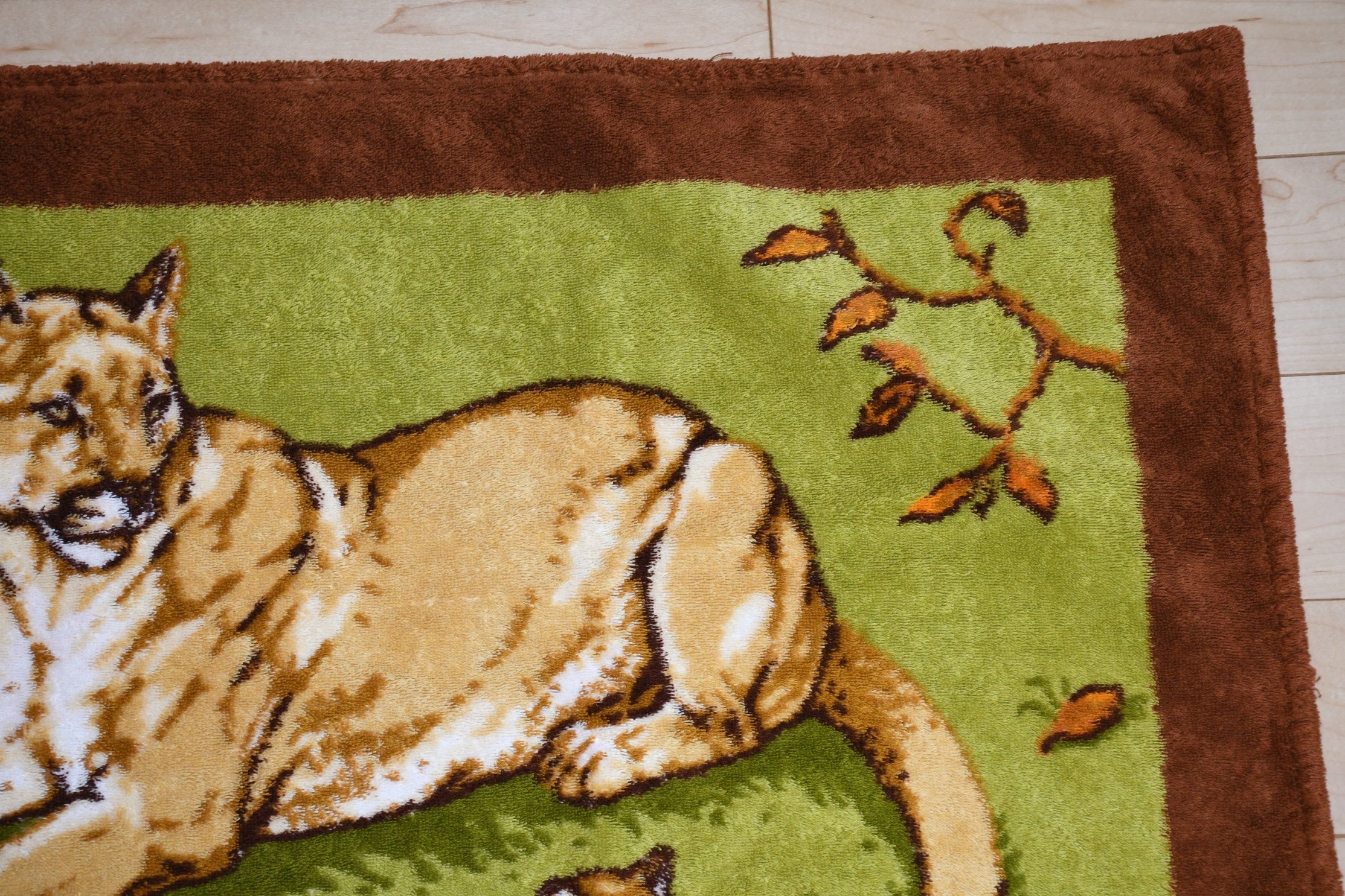 Hermes Beach Towel Bath Mat Three Lion brown Cotton Ornament Rug