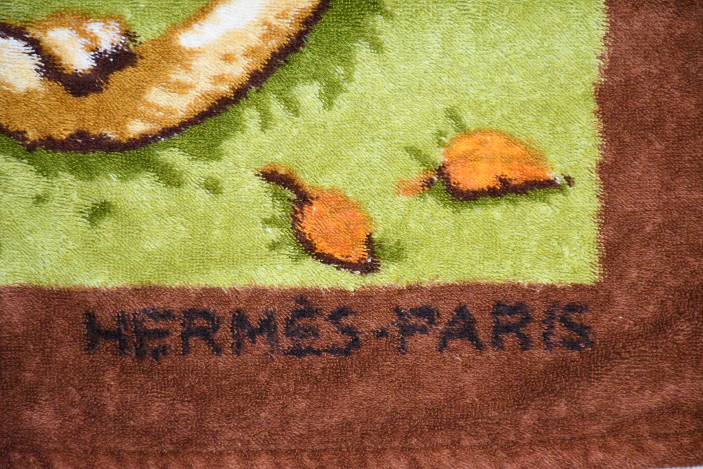 Hermes Beach Towel Bath Mat Three Lion brown Cotton Ornament Rug 94 x 64 cm