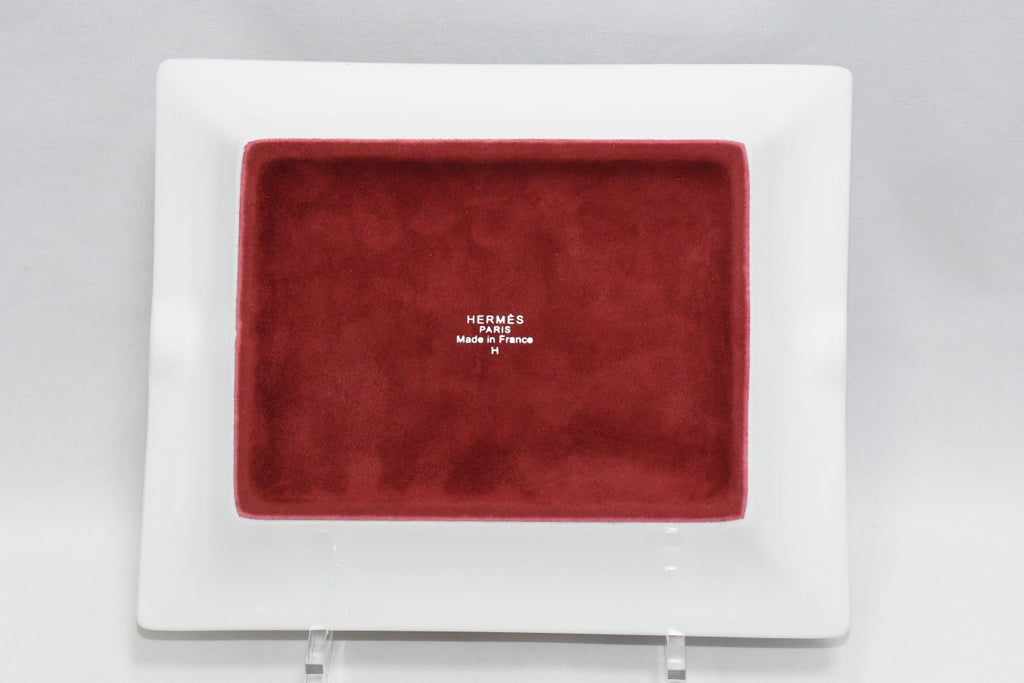 Hermes Belt motif Change tray blue red porcelain Ashtray plate wine dinnerware