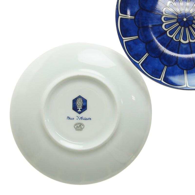 Hermes Bleus d'Ailleurs Bread Plate 16 cm Set of 2 blue porcelain cake dessert