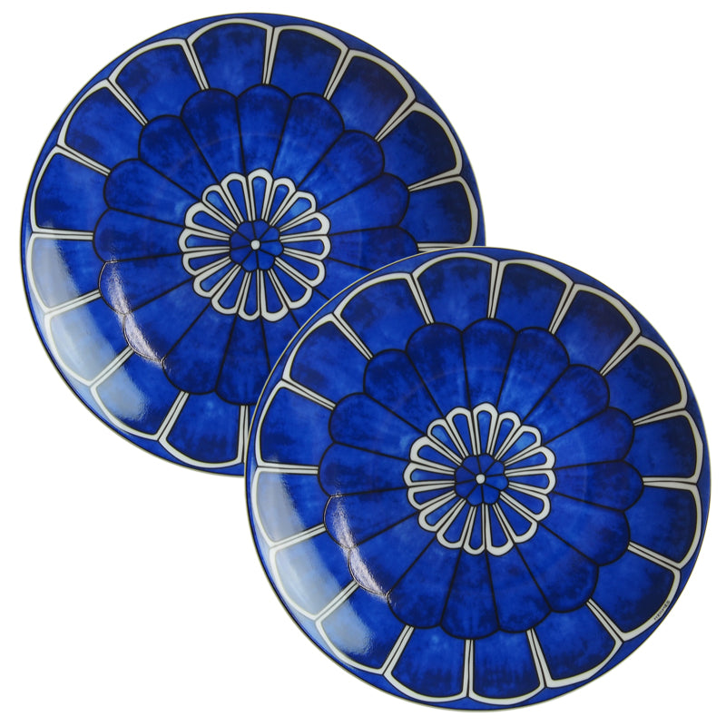 Hermes Bleus d'Ailleurs Bread Plate 16 cm Set of 2 blue porcelain cake dessert