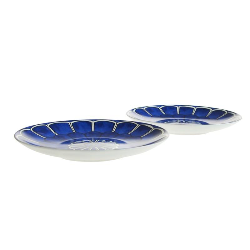 Hermes Bleus d'Ailleurs Bread Plate 16 cm Set of 2 blue porcelain cake dessert