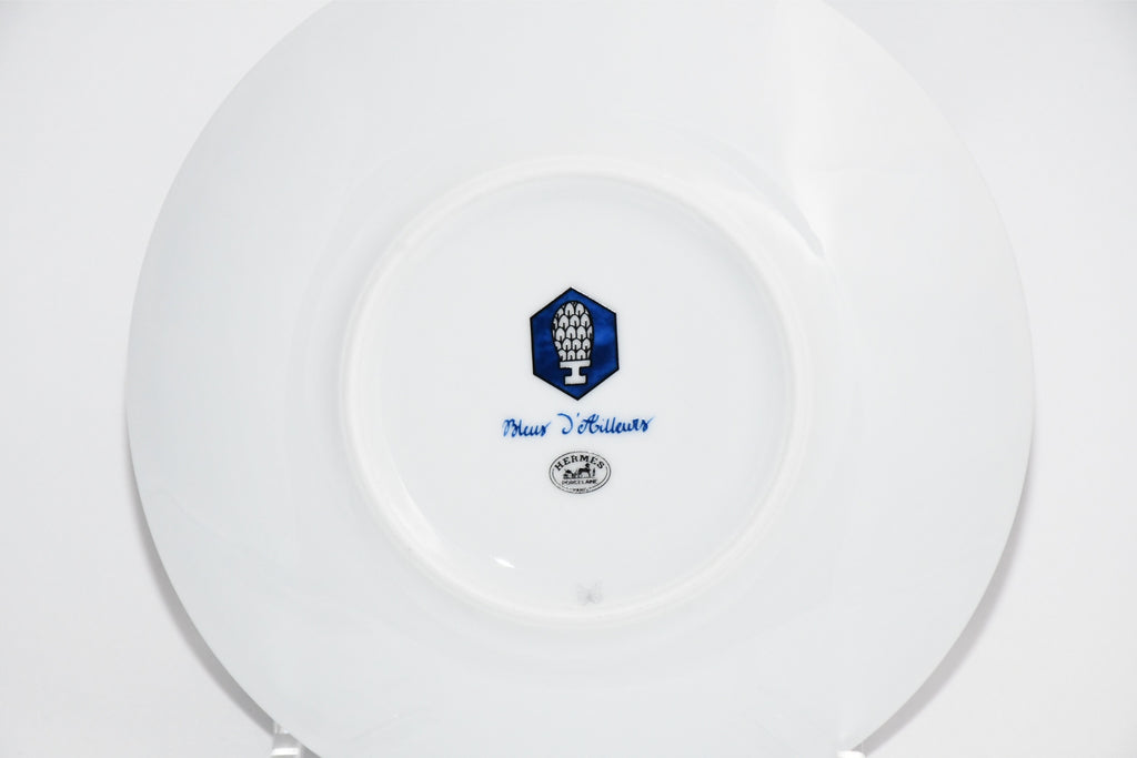 Hermes Bleus d'Ailleurs Bread Plate 16 cm Set of 2 blue porcelain cake dessert 58
