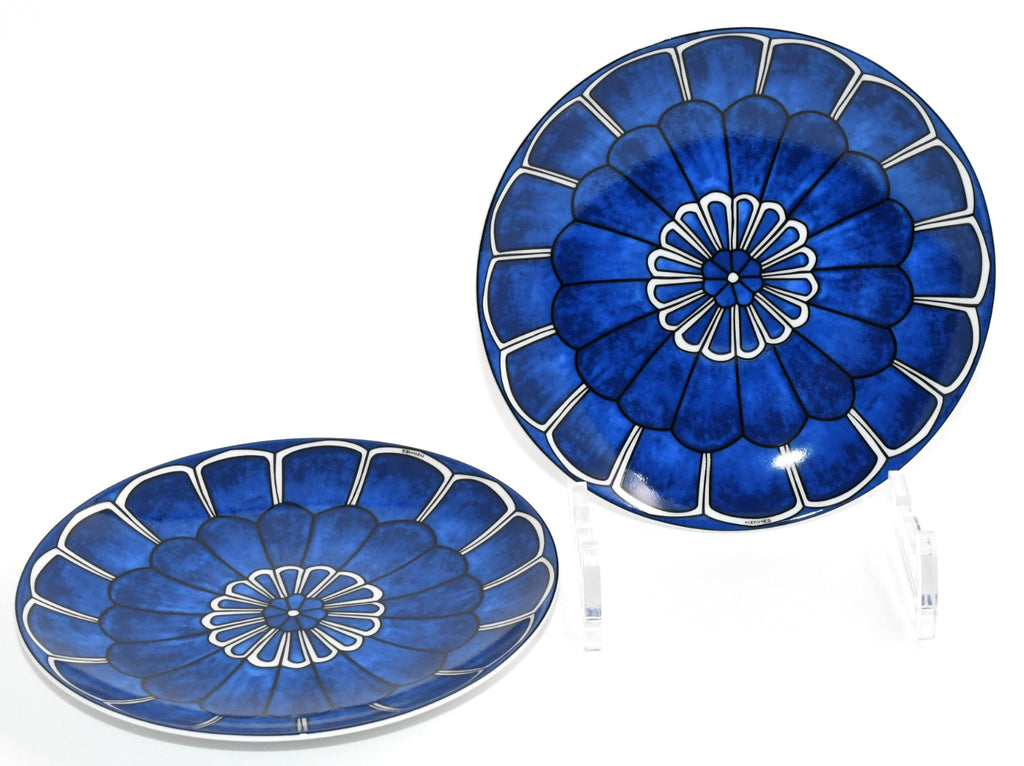 Hermes Bleus d'Ailleurs Bread Plate 16 cm Set of 2 blue porcelain cake dessert 58